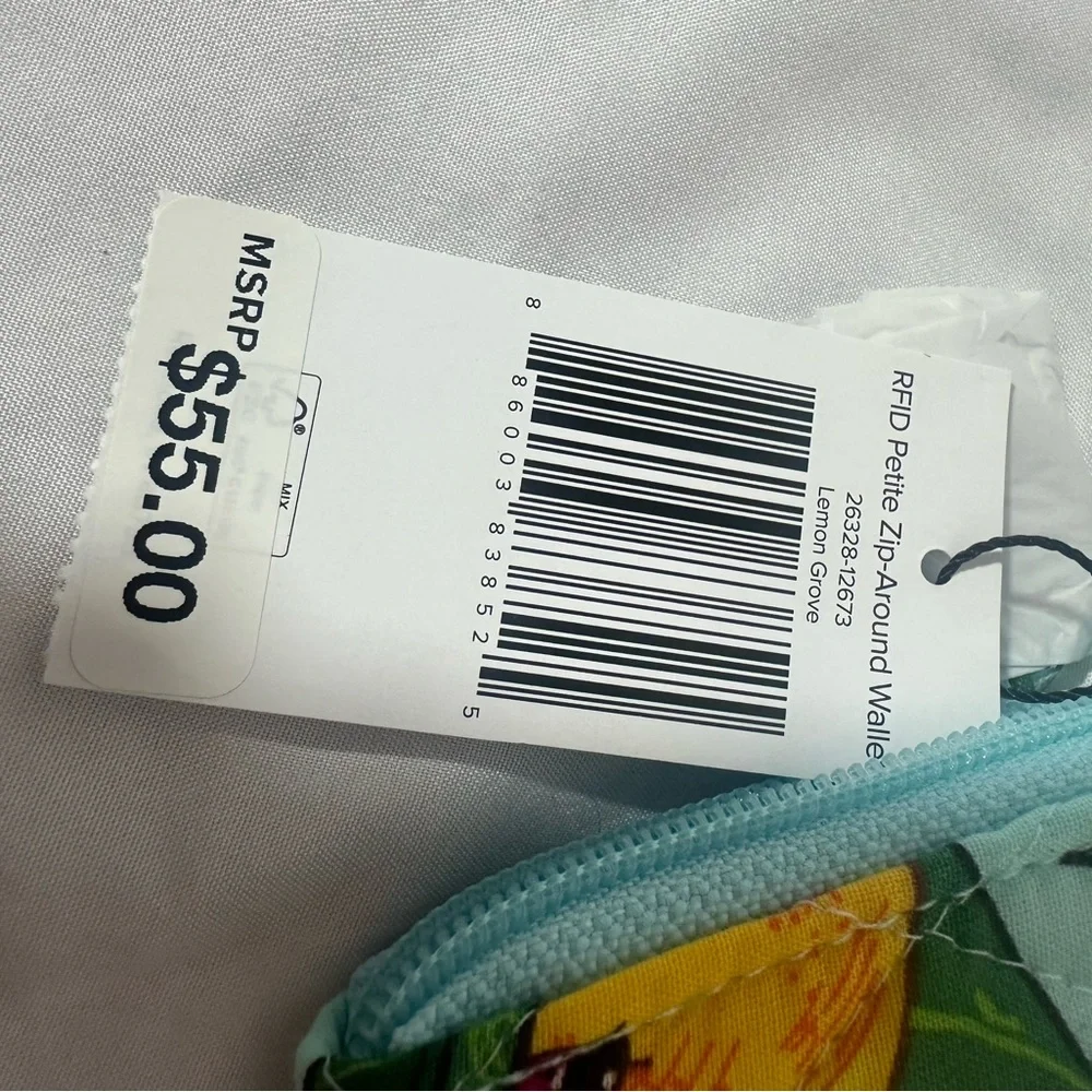 Vera Bradley | Petite Zip-Around Wallet w/RFID Protection | Lemon Grove | NWT - Picture 5 of 7